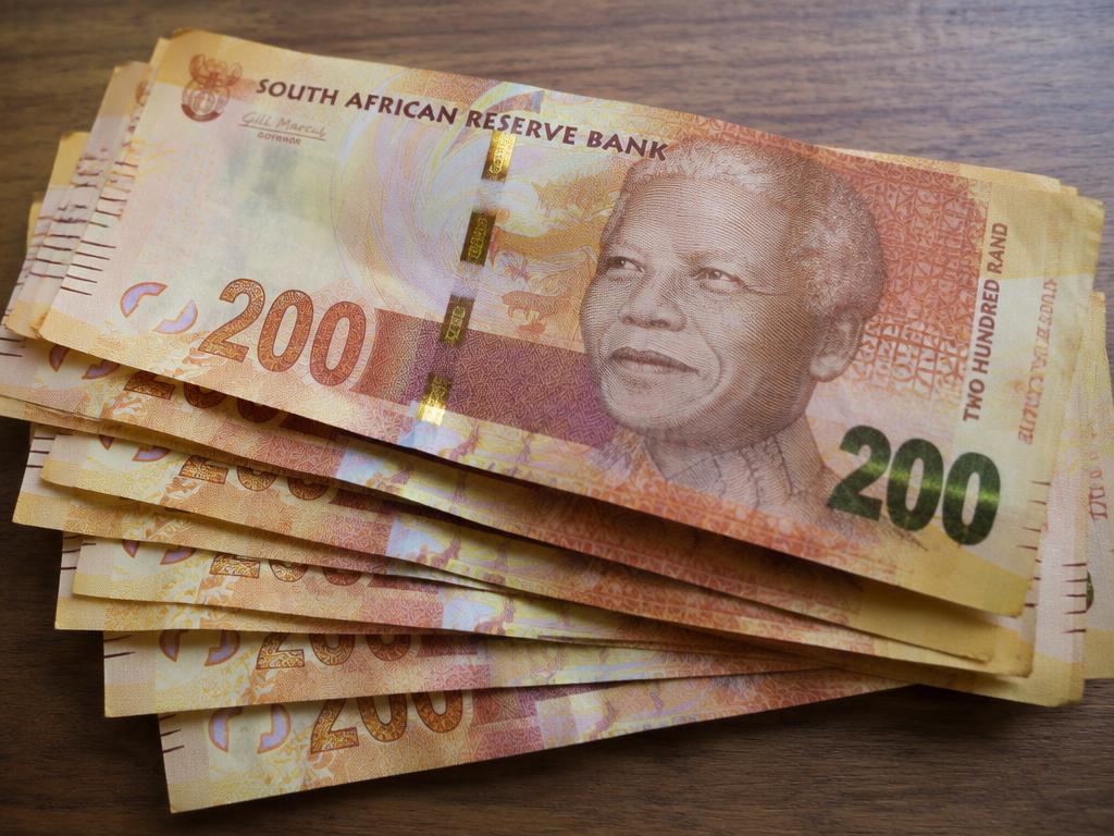 Illustrative image: 100,000 ZAR (approx. US$5,500) cash